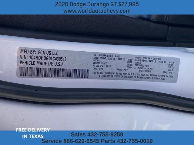 2020 Dodge Durango GT RWD